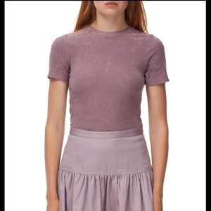 Tibi Dry Loop Terry Baby Tee Dusty Plum